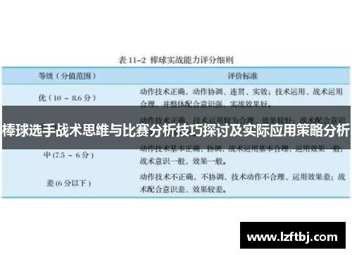 棒球选手战术思维与比赛分析技巧探讨及实际应用策略分析